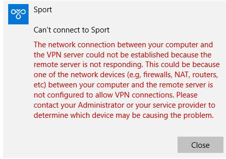 vpn error 809