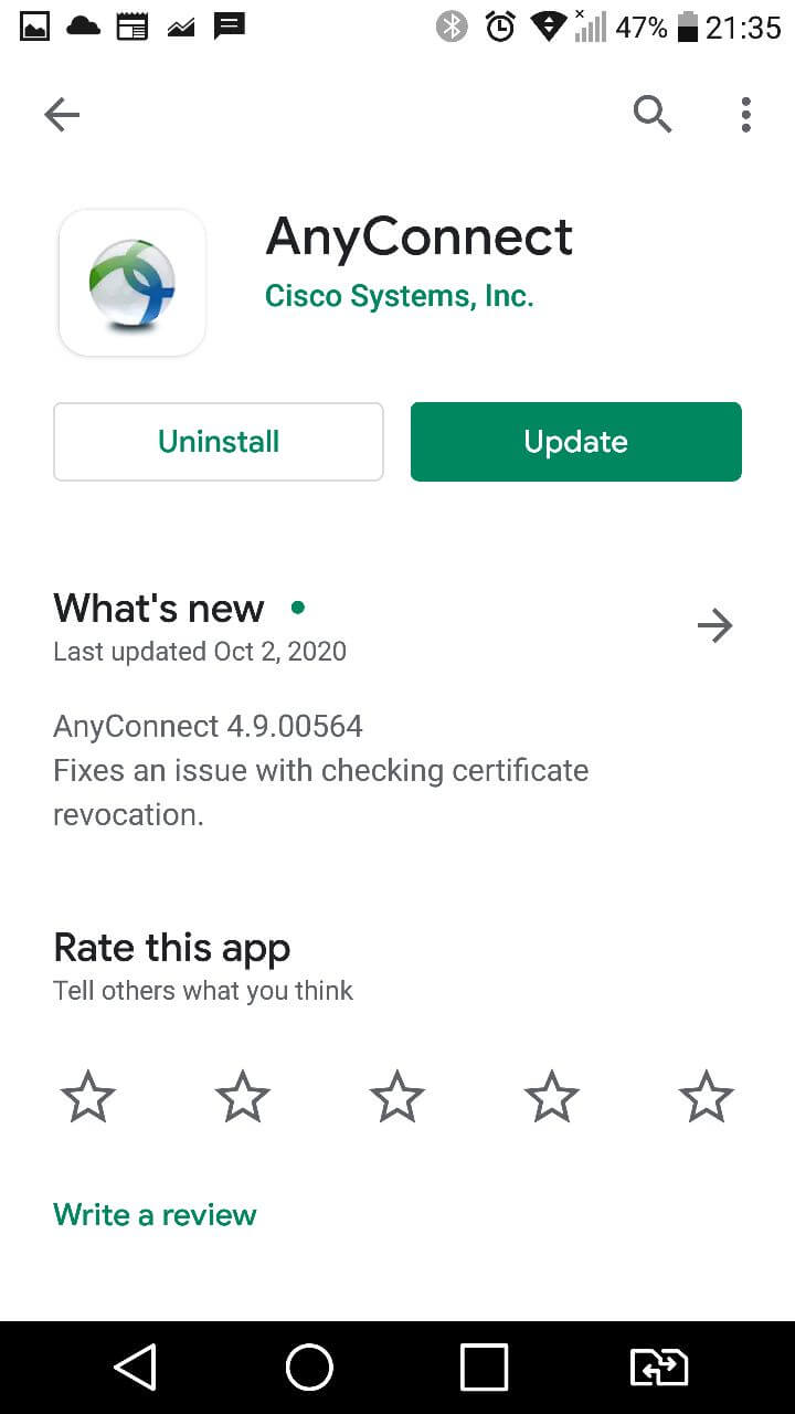 anyconnect vpn android