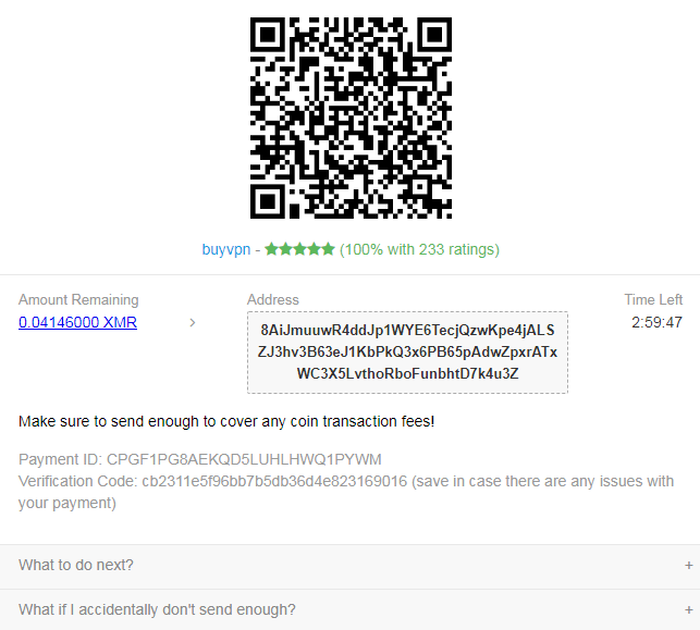 How to pay with Monero (xmr) for Widevpn?