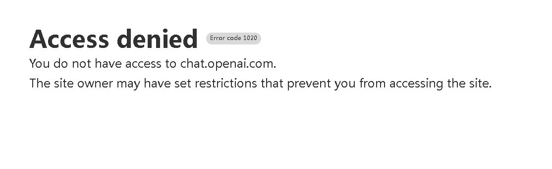 How to fix vpn not work for chatgpt Access denied Error code 1020