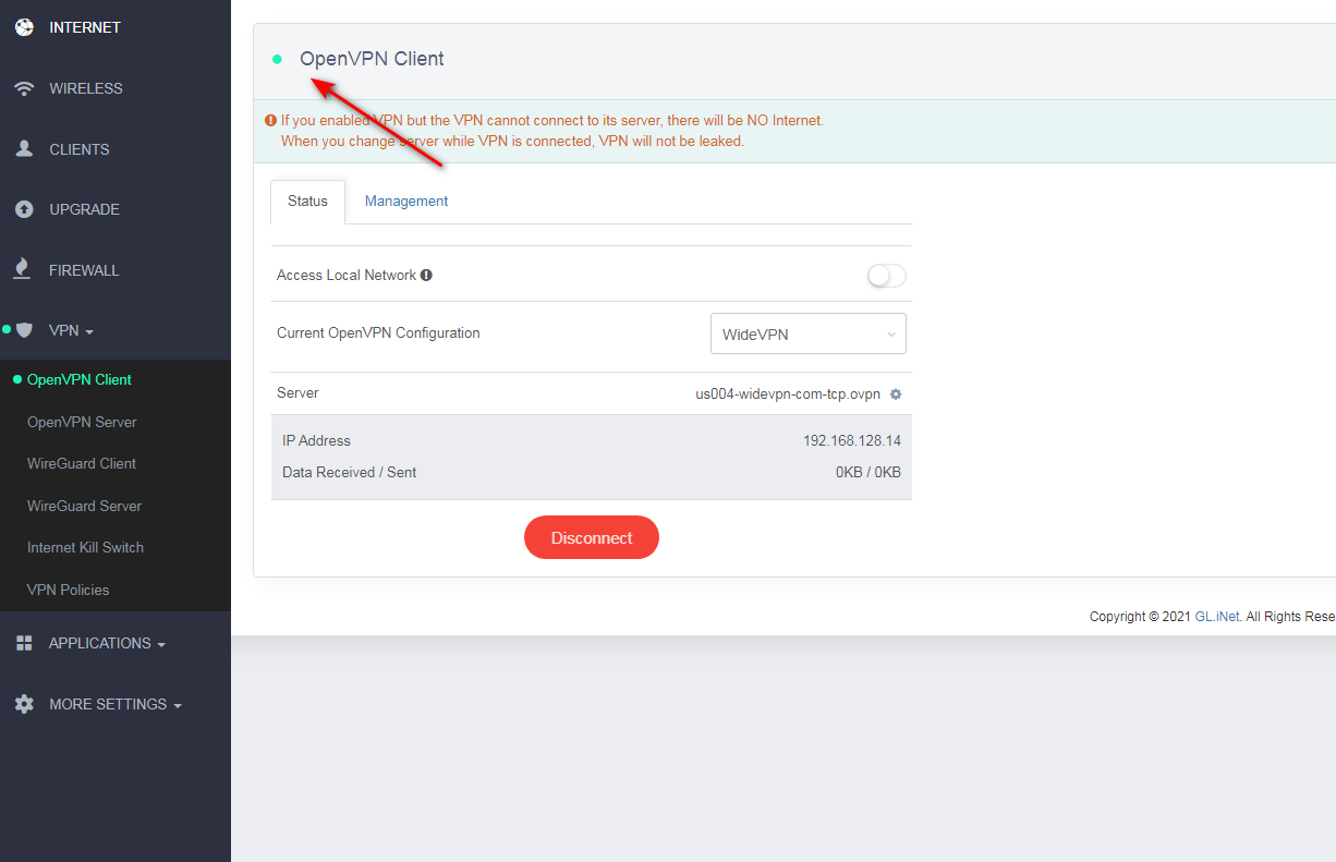 How to Set Up widevpn OpenVPN on GL.iNet Router