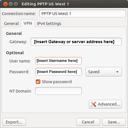 pptp vpn ubuntu server gui